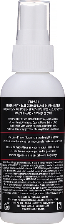 Baza do twarzy - NYX Professional Makeup First Base Makeup Primer Spray — Zdjęcie N2