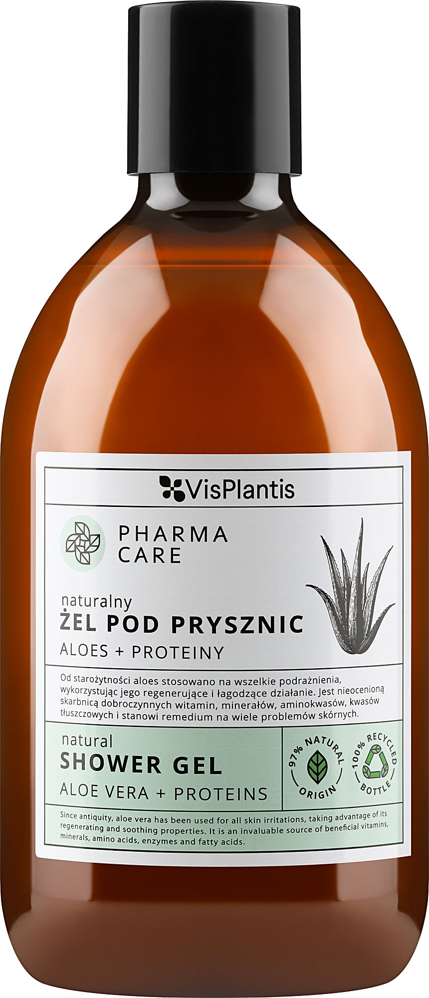 Żel pod prysznic Aloe + Protein - Vis Plantis Pharma Care Aloe + Proteins Shower Gel — Zdjęcie 500 ml