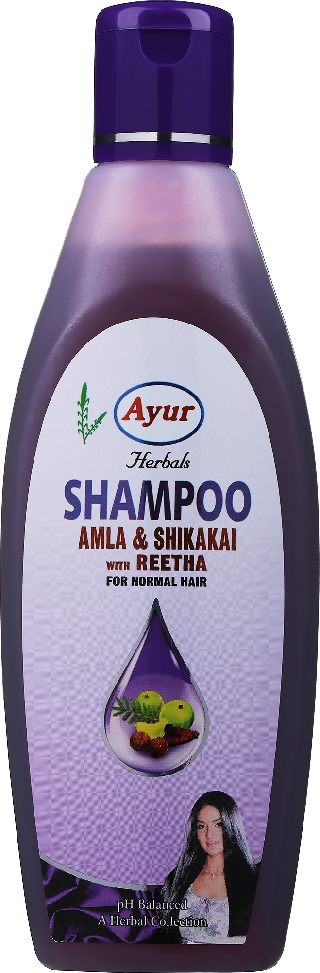 Szampon ziołowy - Ayur Herbals Amla Shikakai With Reetha — Zdjęcie 200 ml