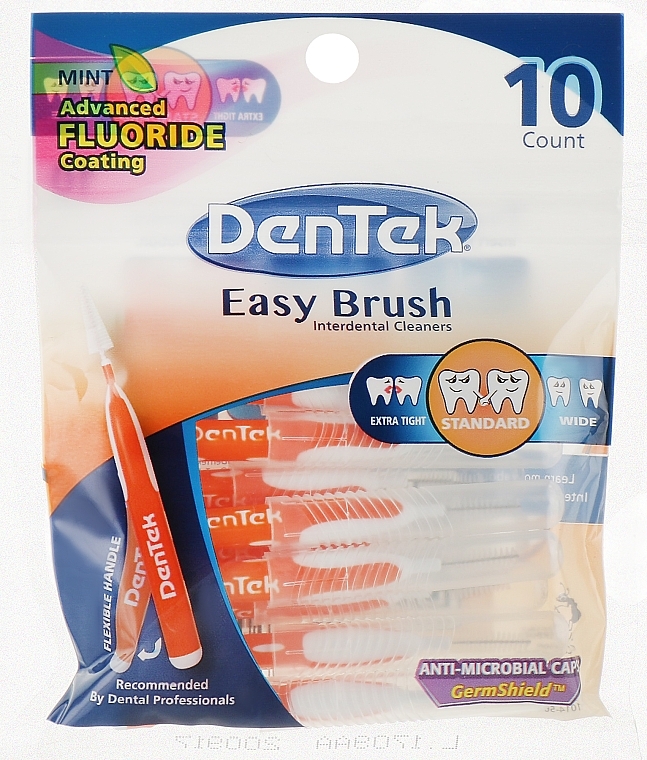 Szczoteczki do czyszczenia przestrzeni międzyzębowych, pomaranczowe - DenTek Easy Brush Cleaners Tight Spaces — Zdjęcie N7