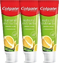 Zestaw - Colgate Natural Extracts Ultimate Fresh Clean Lemon & Aloe Trio (toothpaste/3x75ml) — Zdjęcie N3