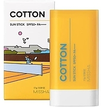 Kij przeciwsłoneczny z bawełną - Missha Cotton Sun Stick SPF50+ PA++++ — Zdjęcie N1