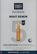 Nawilżające ampułki do twarzy przeciw fotostarzeniu na noc - MartiDerm Platinum Night Renew Ampollas  — Zdjęcie N1