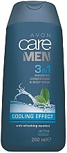 Szampon, odżywka i żel pod prysznic 3 w 1 dla mężczyzn - Avon Care Men 3in1 Shampoo, Conditioner & Body Wash Cooling Effect — Zdjęcie N1