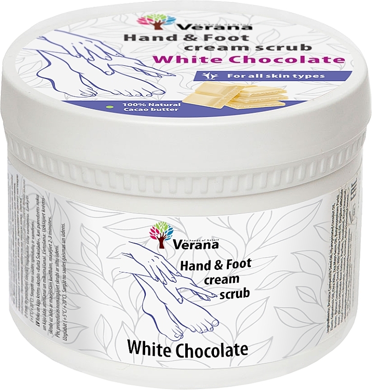 Ochronny krem-peeling do dłoni i stóp Biała Czekolada - Verana Protective Hand & Foot Cream-scrub White Chocolate — Zdjęcie N1