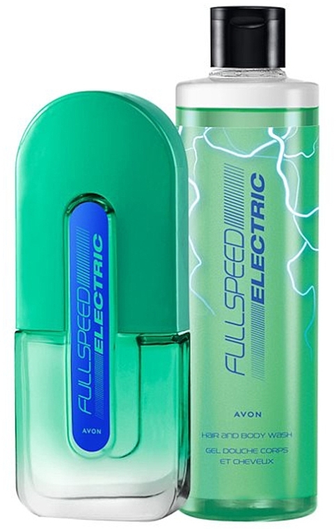 Avon Full Speed Electric - Zestaw (edt/75ml + sh/gel/250ml) — Zdjęcie N1