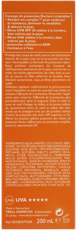 Przeciwzmarszczkowe mleczko do opalania (SPF 20) - Declare Sun Sensitive Anti-Wrinkle Sun Protection Milk SPF 20 — Zdjęcie N5