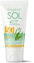 Krem przeciwsłoneczny do twarzy - Bottega Verde Sol Aloe + Hyaluronic Acid Face Sunscreen SPF50 — Zdjęcie N1