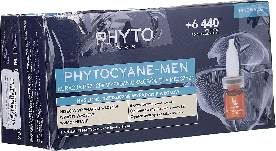PRZECENA! Ampułki przeciw wypadaniu włosów dla mężczyzn - Phyto Phytocyane Men Treatment * — Zdjęcie N3