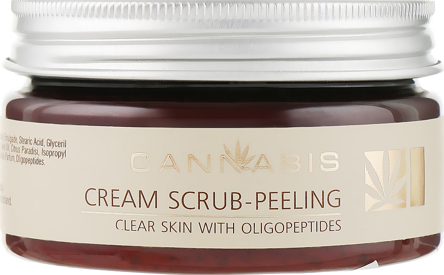 Kremowy peeling do twarzy z oligopeptydami i ekstraktem z konopi Skuteczne oczyszczanie - Cannabis Cream Scrub-peeling — Zdjęcie N1