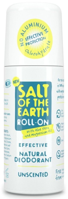Naturalny bezzapachowy dezodorant w kulce - Salt of the Earth Effective Unsented Roll-On Deo — Zdjęcie N1