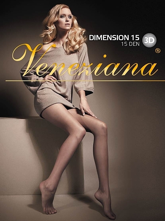 PRZECENA! Rajstopy damskie Dimension 3D, 15 Den, nero - Veneziana * — Zdjęcie N1