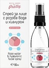 Odświeżający spray do twarzy z wodą różaną i hialuronem - Zoya Goes Rose Water & Hyaluronic Facial Spray — Zdjęcie N2