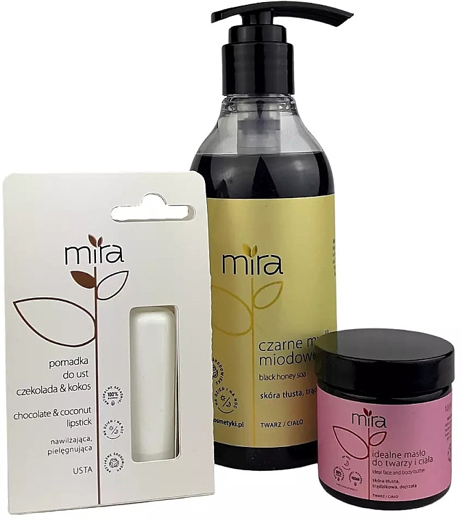 PRZECENA! Zestaw Miód i czekolada - Mira (oil/60ml + b/soap/400g + lipstick/3g) * — Zdjęcie N2