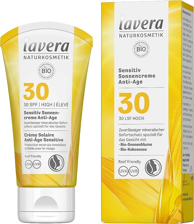 Krem przeciwsłoneczny do twarzy - Lavera Sensitive Sun Cream Anti-Age SPF 30 — Zdjęcie N1