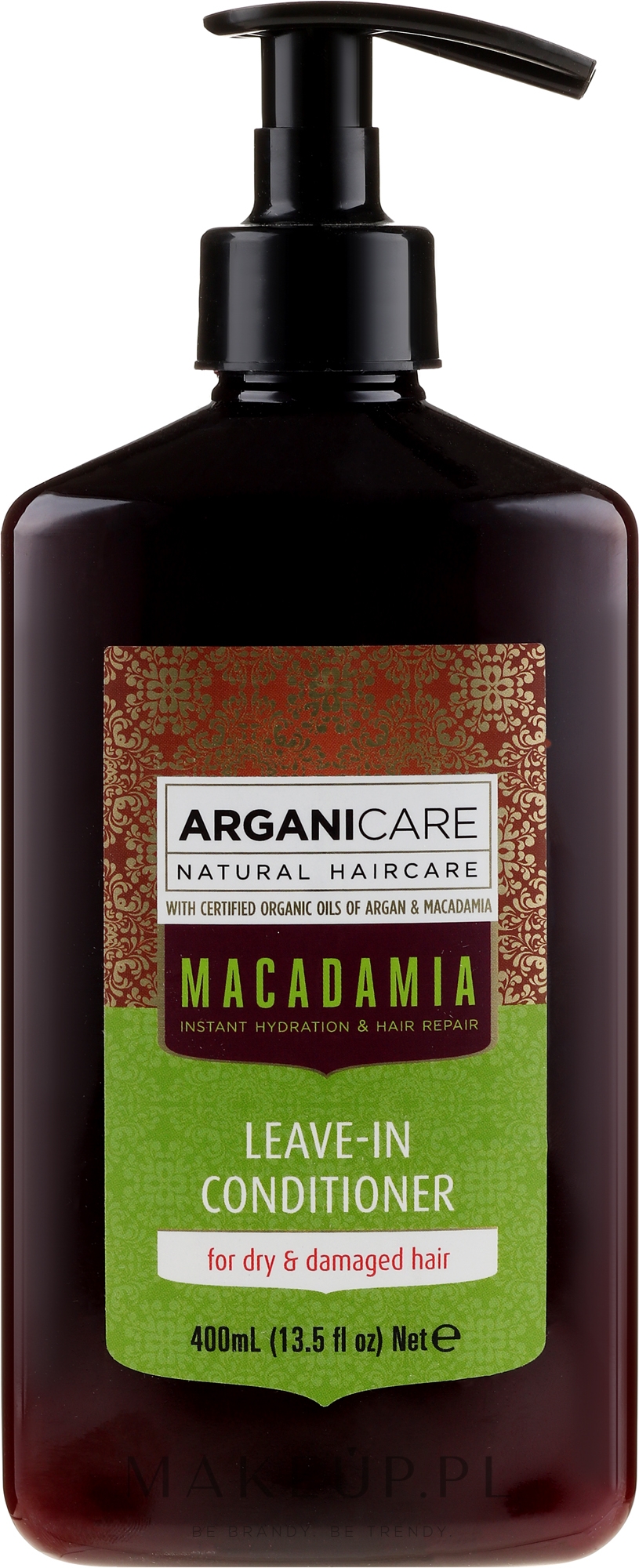 Odżywka bez spłukiwania do włosów suchych i zniszczonych z olejem makadamia - Arganicare Macadamia Leave-in Conditioner — Zdjęcie 400 ml