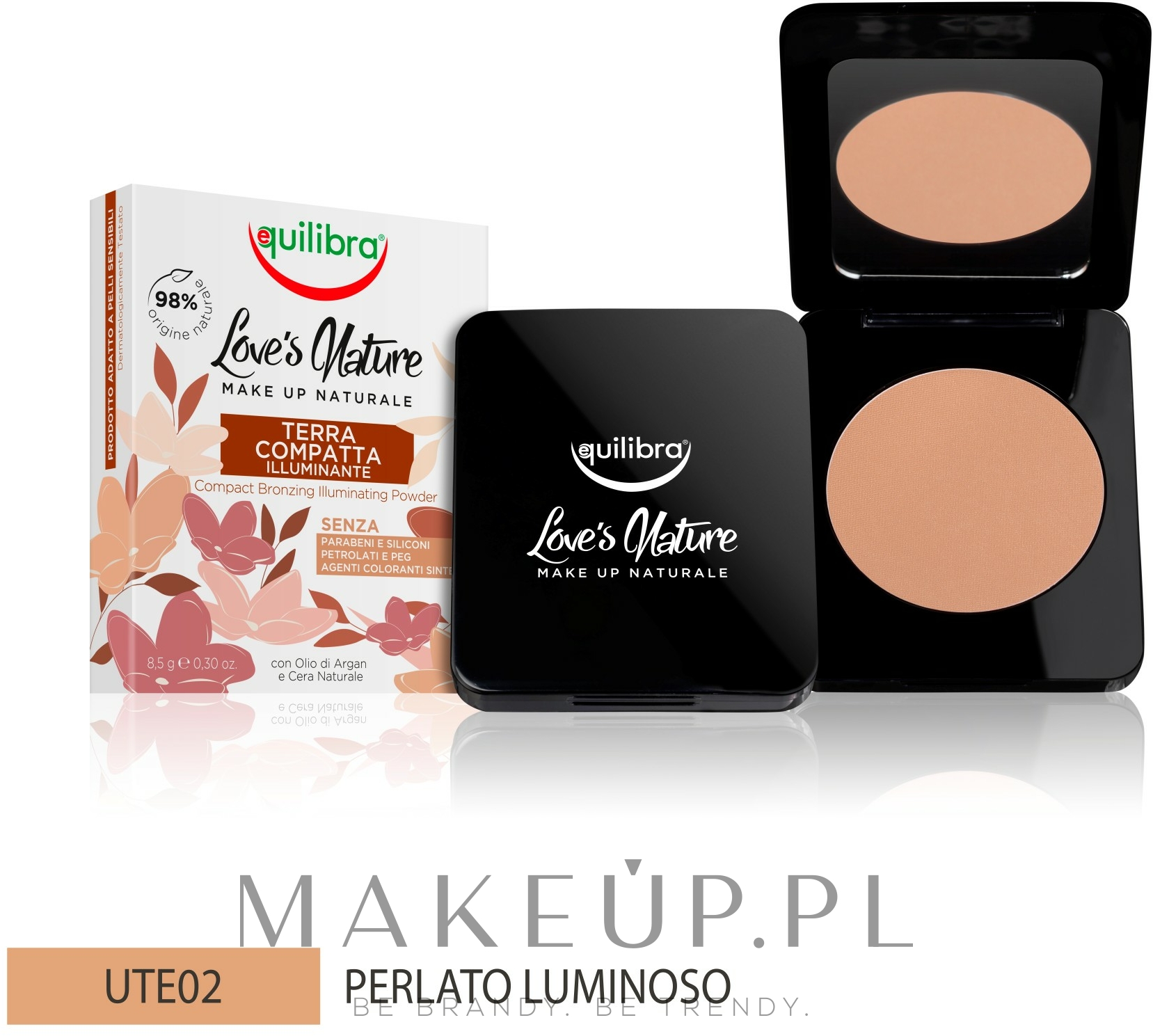 Puder w kompakcie do twarzy - Equilibra Love’s Nature Compact Face Powder — Zdjęcie 02 - Pearly Bright