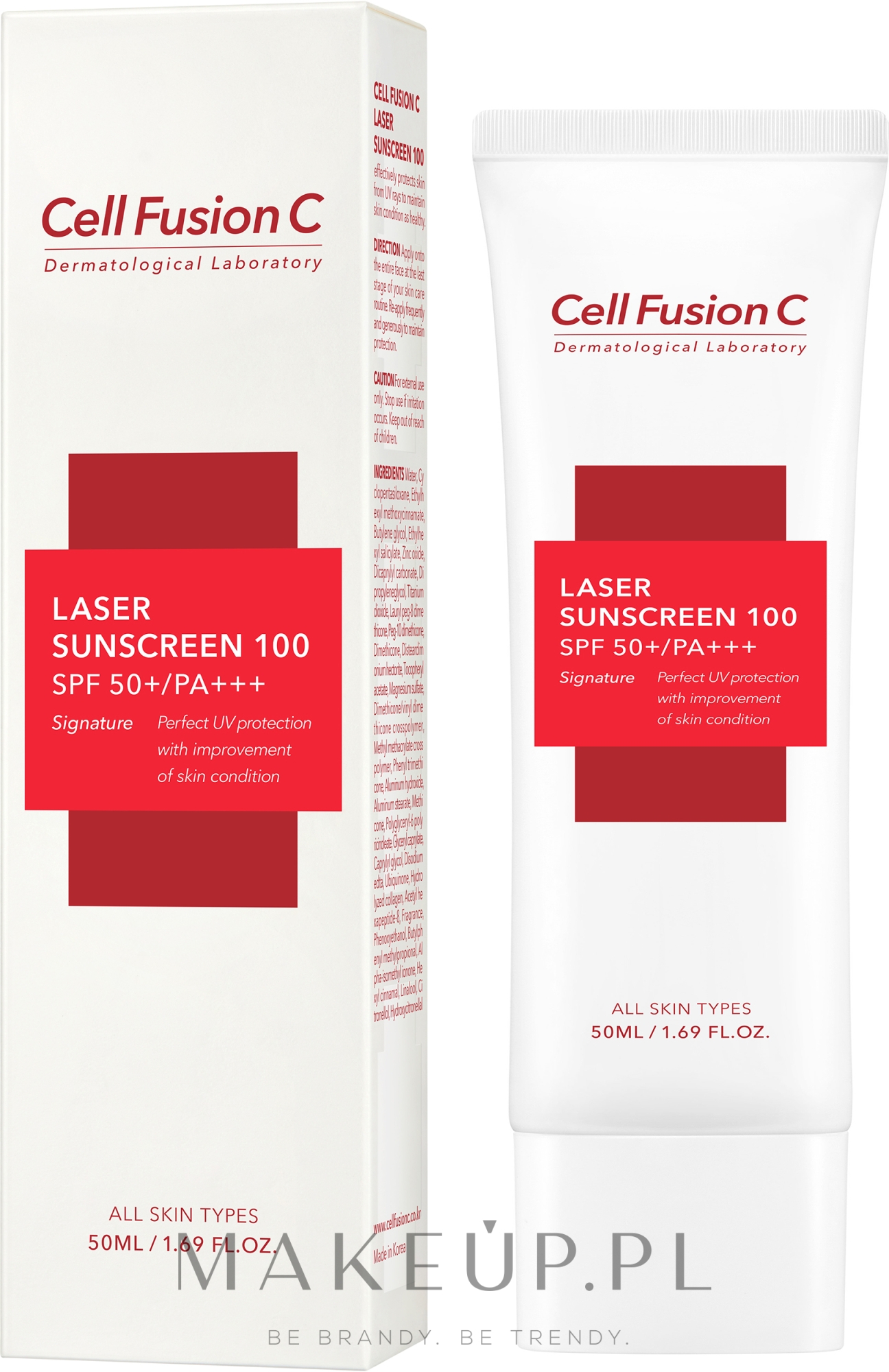 Przeciwsłoneczny krem do twarzy SPF 50+ PA+++ - Cell Fusion C Laser Sunscreen 100 SPF50+/PA+++ — Zdjęcie 50 ml