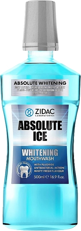 Wybielający płyn do płukania jamy ustnej - Zidac Absolute Ice Whitening Mouthwash — Zdjęcie N1