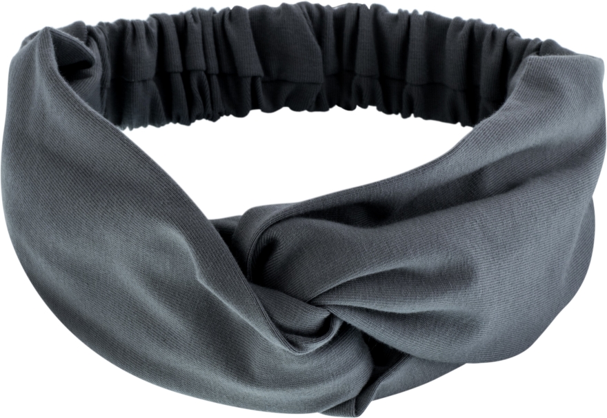 Szara opaska na głowę Knit Twist - MAKEUP — Zdjęcie N1