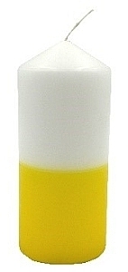 Świeca dekoracyjna 5,6 x 12 cm, żółto-biała - Admit — Zdjęcie N1