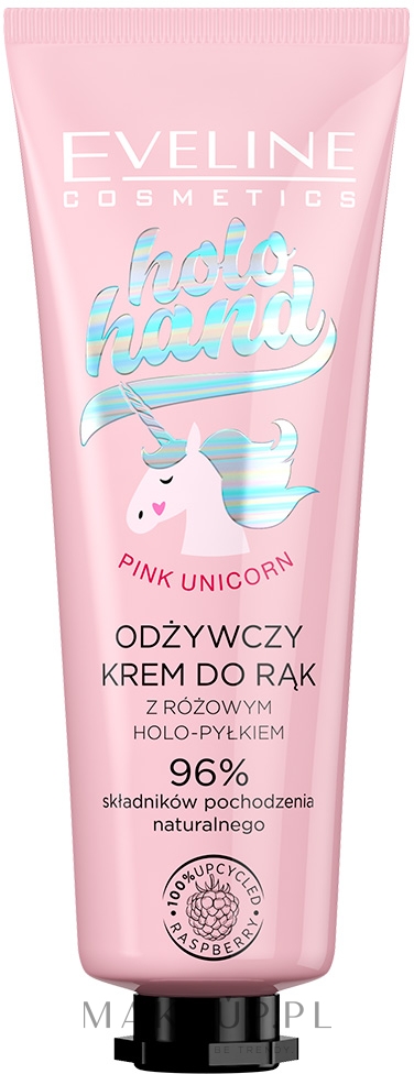 Odżywczy krem do rąk Pink Unicorn - Eveline Cosmetics Holo Hand — Zdjęcie 50 ml