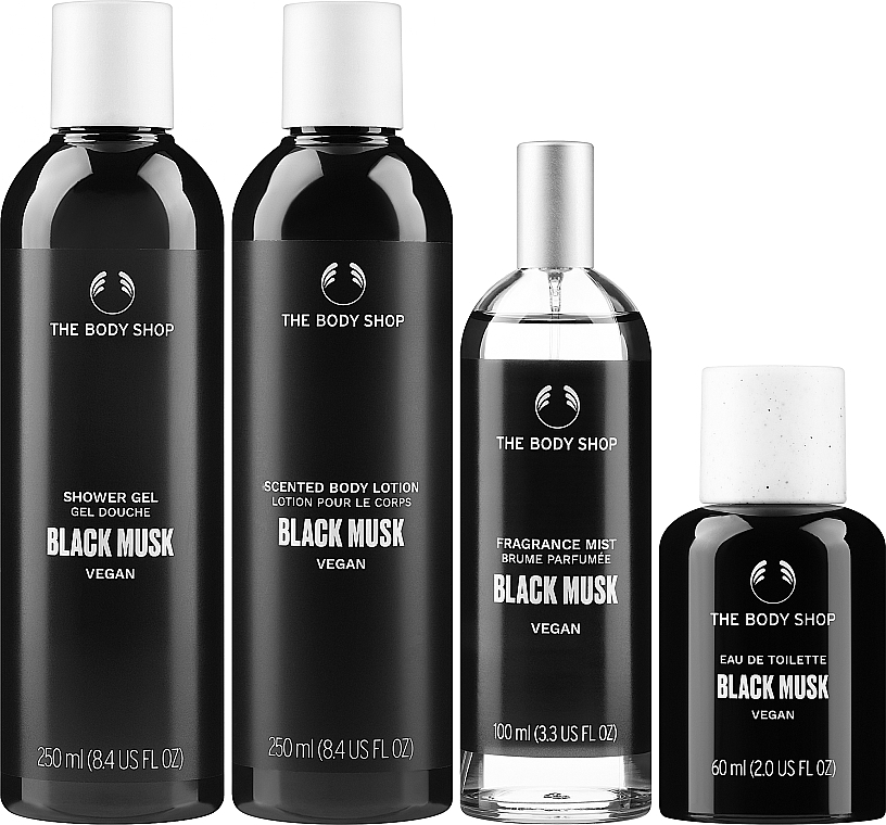 The Body Shop Black Musk Vegan - Zestaw (edt 60 ml + sh/gel 250 ml + b/lot 250 ml + mist 100 ml) — Zdjęcie N3