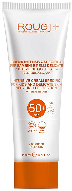 Intensywny krem przeciwsłoneczny dla dzieci i delikatnej skóry SPF50+ - Rougj+ Intensiv Cream Specific For Kids And Delicate Skin SPF50+ — Zdjęcie N1