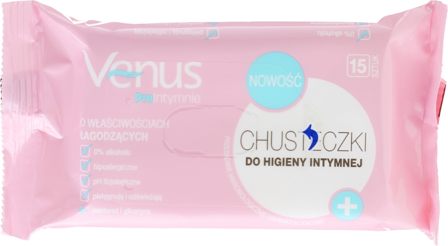 Hipoalergiczne chusteczki do higieny intymnej - Venus — Zdjęcie N1