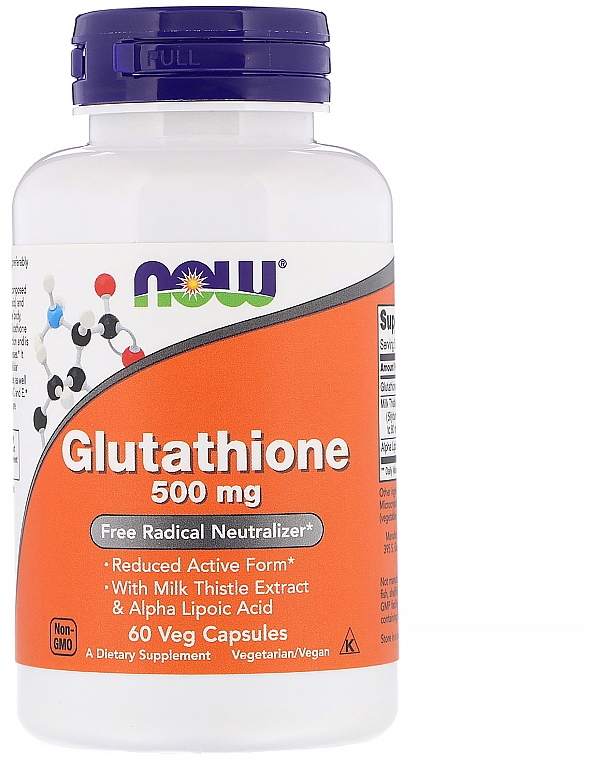 Glutation 500 mg wspierający detoksykację organizmu - Now Foods Glutathione — Zdjęcie N2