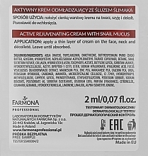 Aktywny krem ​​przeciwstarzeniowy ze śluzem ślimaka - Farmona Professional Snail Repair Active Rejuvenating Cream With Snail Mucus (próbka) — Zdjęcie N2