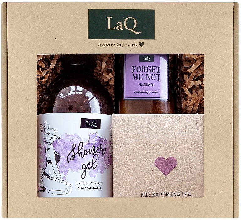 Zestaw „Forget-Me-Not” - LaQ (sh/gel/3x500ml + b/but/200ml + candle/180ml) — Zdjęcie N1