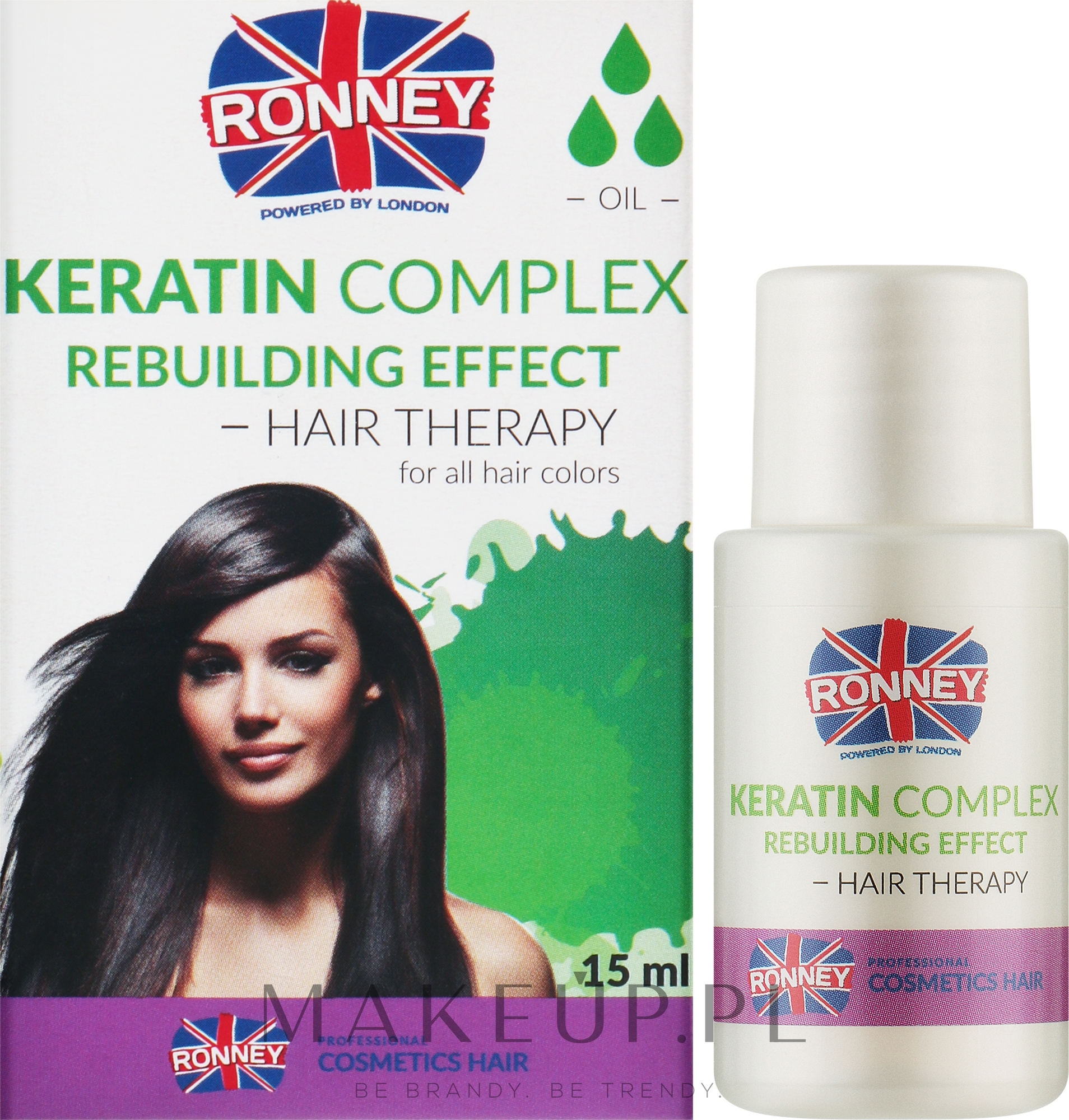 Wygładzająca odżywka do włosów z keratyną - Ronney Professional Keratin Complex Rebuilding Effect Hair Therapy — Zdjęcie 15 ml