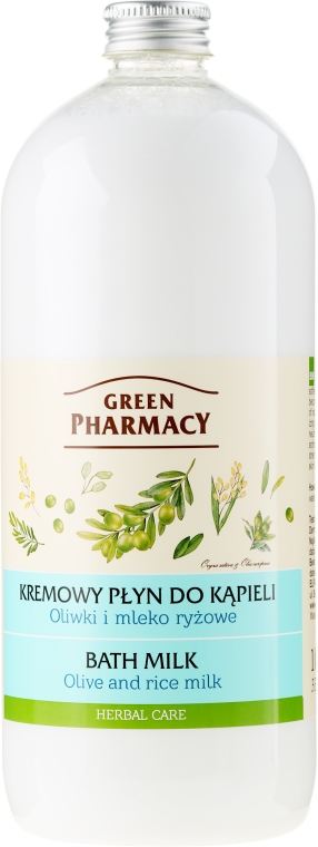 Kremowy płyn do kąpieli Oliwki i mleko ryżowe - Green Pharmacy