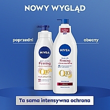 Balsam do ciała z pompką Ujędrnienie + odżywienie - NIVEA Q10 Firming + Extra Nourishing Plus Argan Oil Body Lotion — Zdjęcie N4