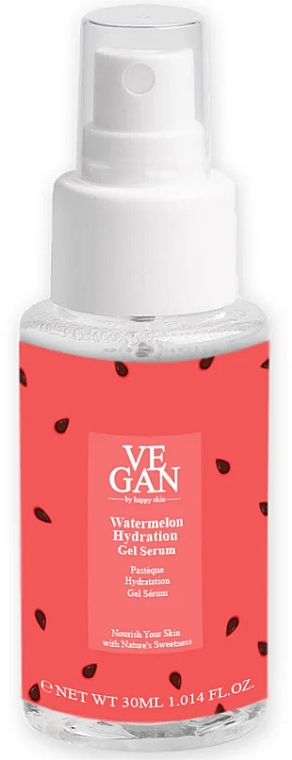 Nawilżający żel-serum do twarzy z ekstraktem z arbuza - Vegan By Happy Skin Watermelon Hydration Gel Serum — Zdjęcie N2