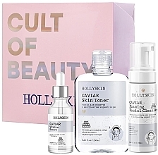 Kup Zestaw - Hollyskin Black Caviar Vitalize Basic Care (foam/150ml + ser/50ml + toner/250ml)