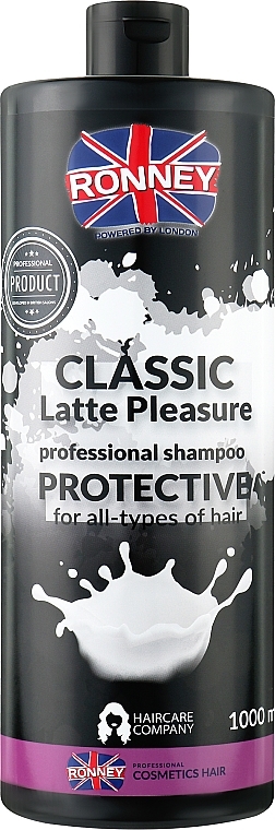 Szampon z proteinami do każdego typu włosów - Ronney Professional Classic Latte Pleasure Protective Shampoo — Zdjęcie N1