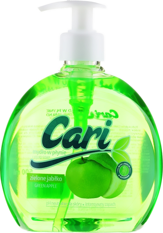 Nawilżające mydło w płynie Zielone jabłko - Cari Green Apple Liquid Soap
