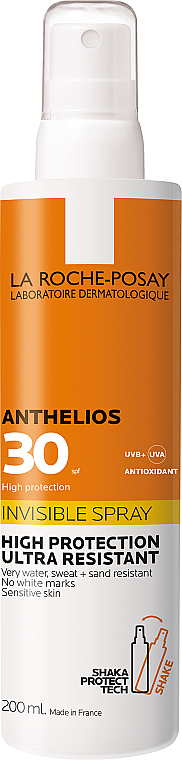 Ultralekki spray przeciwsłoneczny do twarzy i ciała SPF30 + - La Roche-Posay Anthelios Invisible Spray — Zdjęcie N1