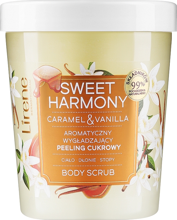 Aromatyczny wygładzający peeling cukrowy - Lirene Peeling Sweet Harmony Caramel Vanilla — Zdjęcie N1