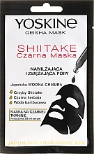PREZENT! Nawilżająca czarna maska na tkaninie do twarzy zwężająca pory - Yoskine Geisha Mask Shiitake — Zdjęcie N1