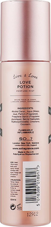 Spray do ciała - So...? Miss SO…? Love Potion Perfume Mist — Zdjęcie N2