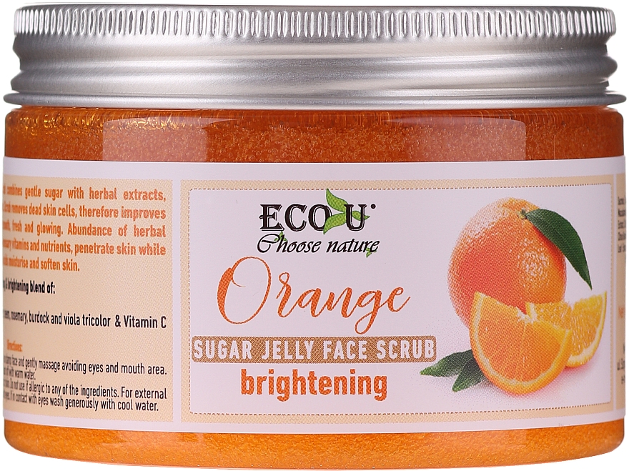 Rozjaśniająca peelingująca galaretka do twarzy Pomarańcza - Eco U Orange Brightening Sugar Jelly Face Scrub — Zdjęcie N2