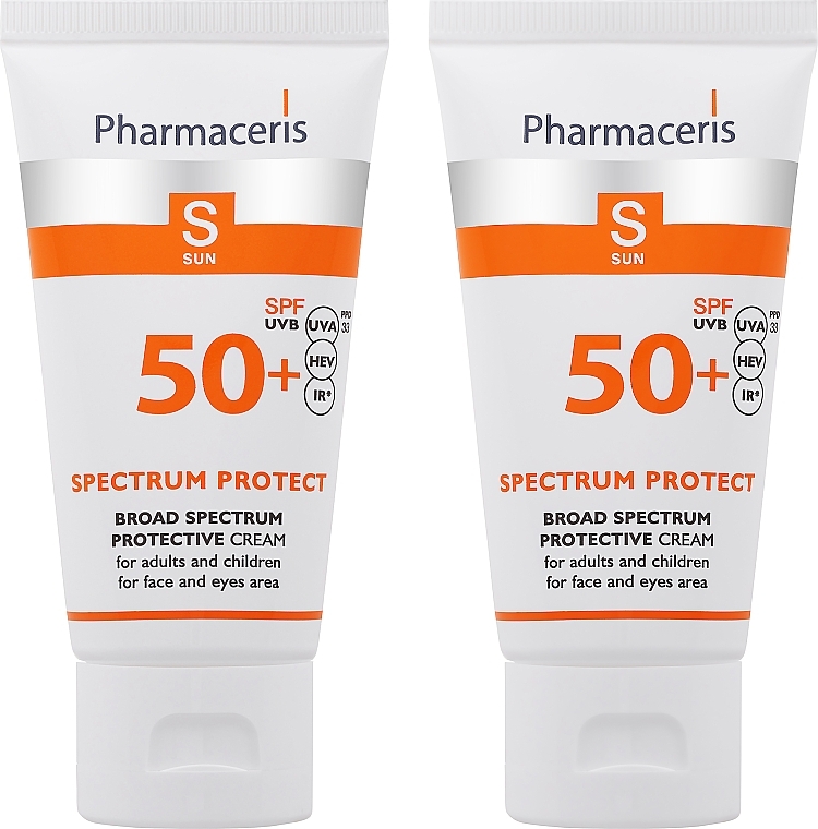 Zestaw - Pharmaceris S Broad Spectrum Protective Cream SPF50+ (f/cr/2x50ml) — Zdjęcie N1