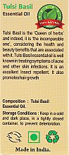 Olejek z bazylii azjatyckiej - Sattva Ayurveda Aromatherapy Tulsi Basil Essential Oil — Zdjęcie N3