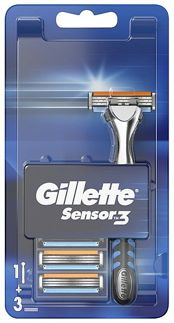 Maszynka do golenia z 3 wymiennymi wkładami - Gillette Sensor 3 — Zdjęcie N1