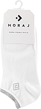 Bawełniane skarpety damskie, białe - Moraj Basic — Zdjęcie N1