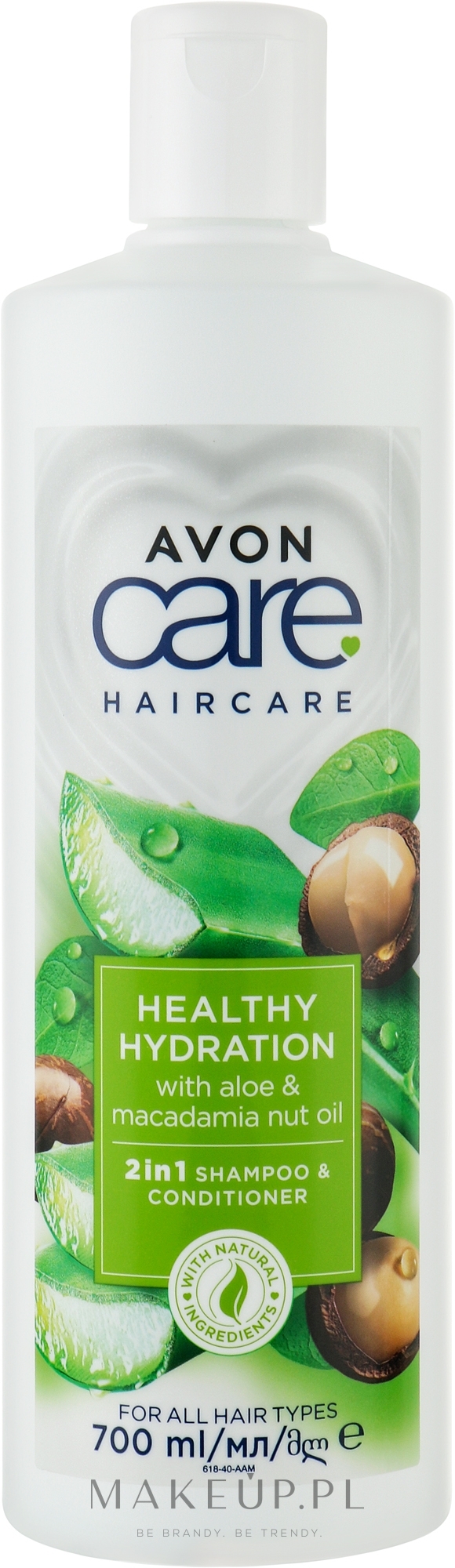 Szampon do włosów 2 w 1 z aloesem i orzechami makadamia - Avon Care Healthy Hydration 2 In 1 Shampoo & Conditioner  — Zdjęcie 700 ml