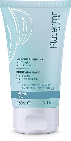 Maska oczyszczająca do skóry mieszanej i tłustej - Placentor Vegetal Purifying Mask With Trace Elements — Zdjęcie N1